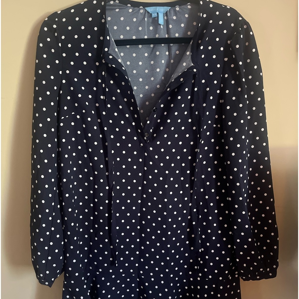 Draper James navy Polka Dot Shift Dress XS